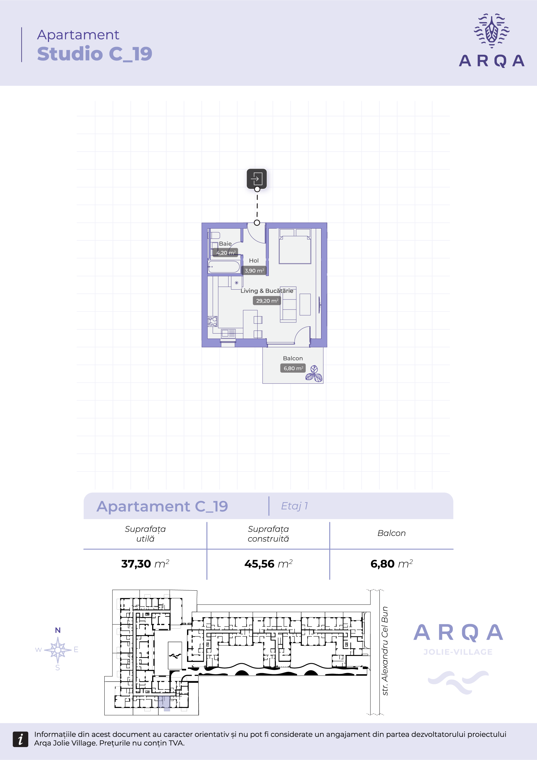 Apartament C_19: studio, etaj 1